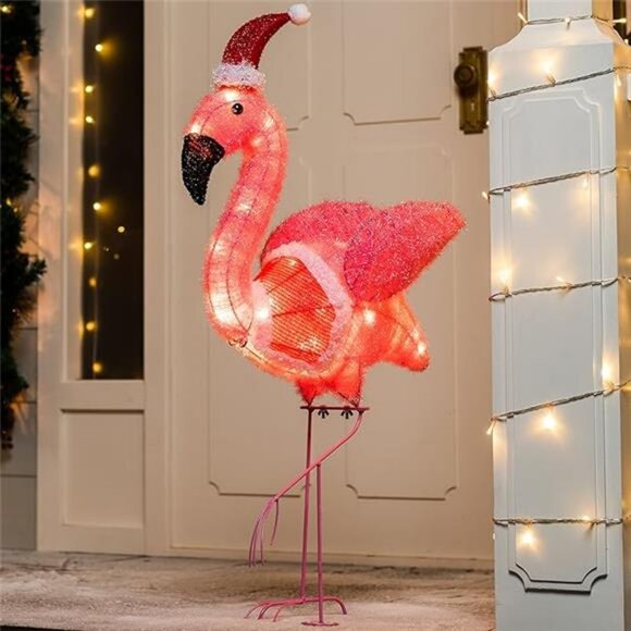 Flamingo Christmas Decoration, 30 LED Warm White Yard Light for Xmas Event Decor - Picture 8 of 8